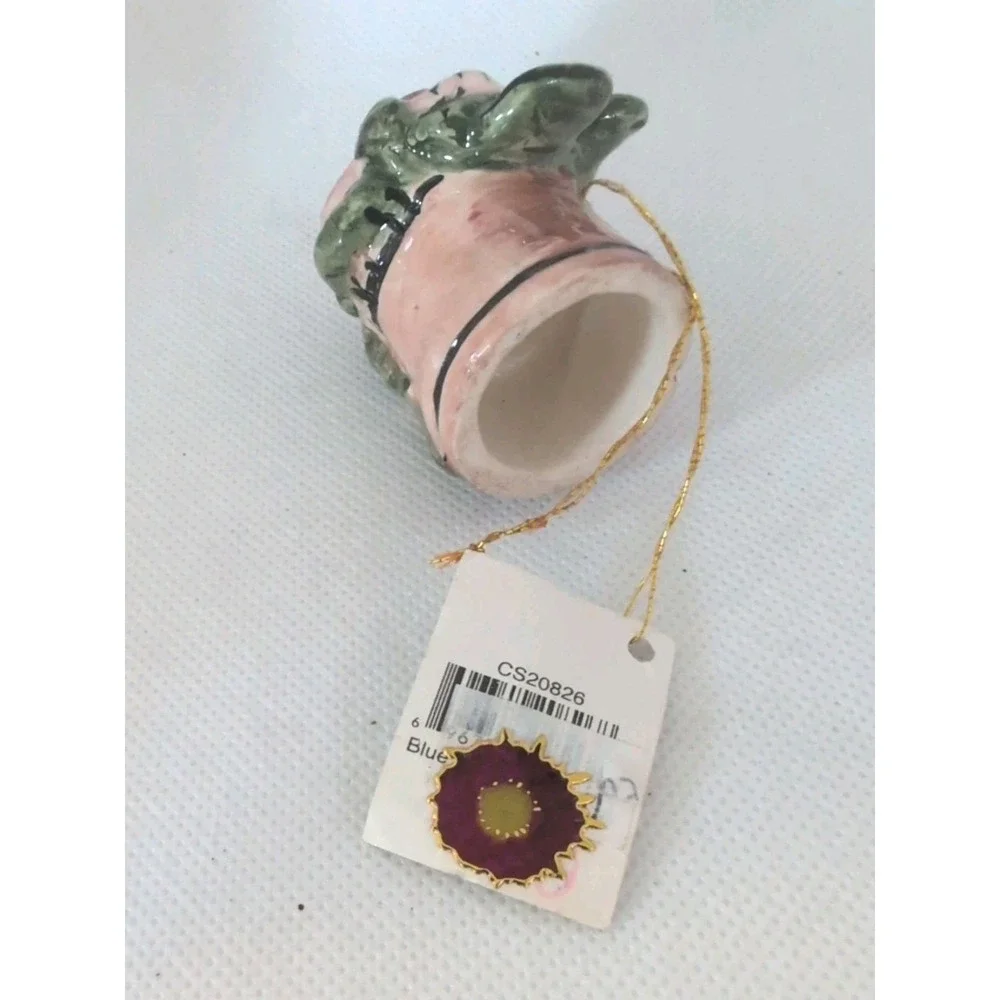 Blue Sky Clayworks Rose Flower Pot Bouquet Candle‎ Snuffer - New